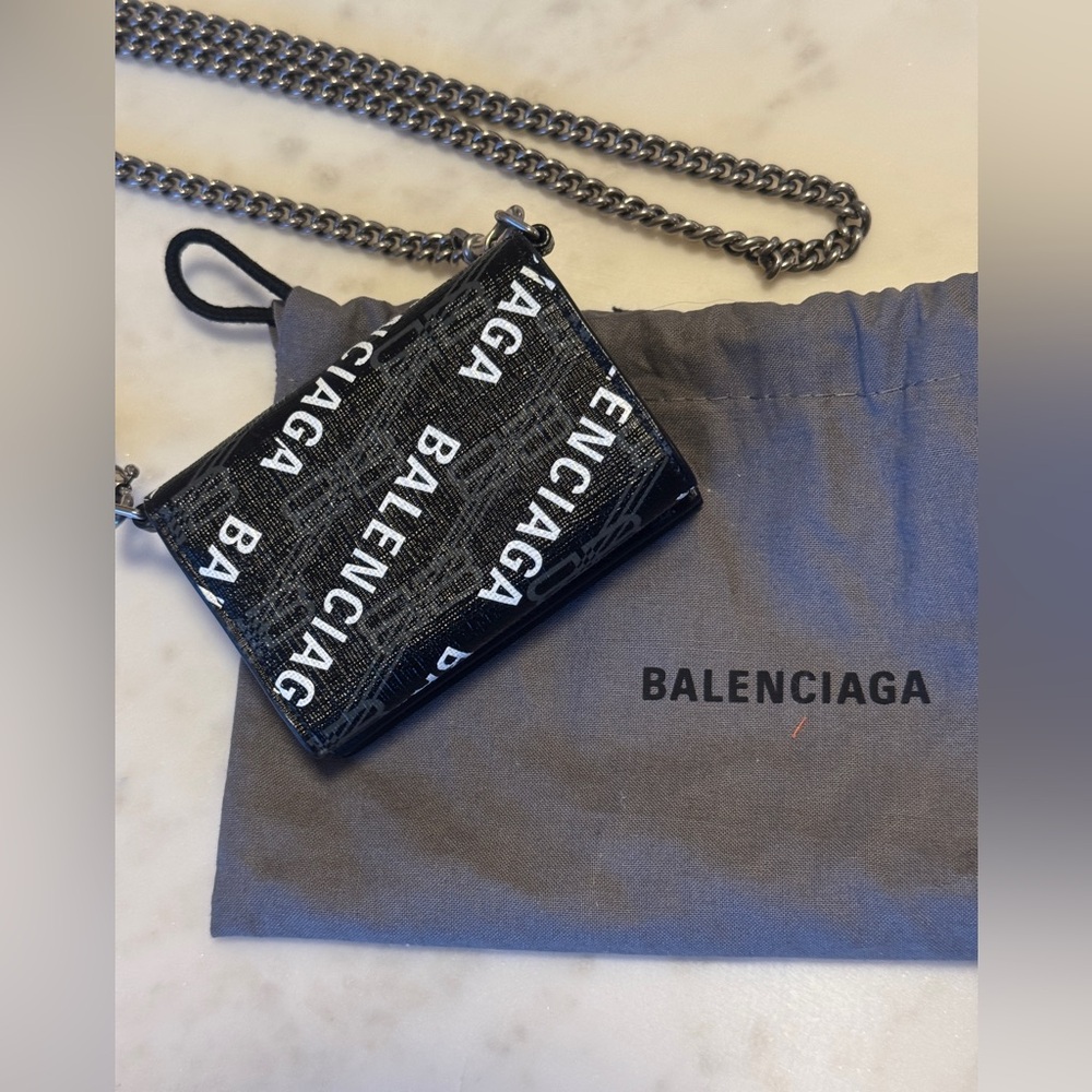 Balenciaga Monochrome Logo Card Holder